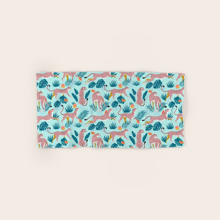 Cheetahs In The Grapefruit Grove, Tropical Jungle bohemian Wildlife, Tiger Wild Cat Nature Forest Bath Towel Gallery Image 1