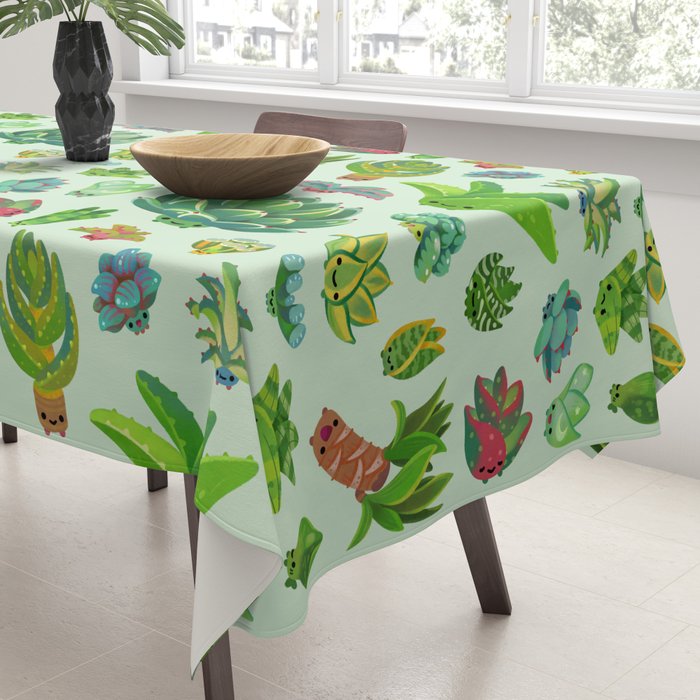 Baby succulent 1 - light Tablecloth Gallery Image 3
