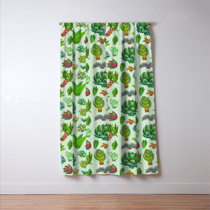 Baby succulent 1 - light Window Curtain Gallery Image 3