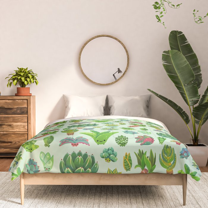 Baby succulent 1 - light Comforter Gallery Image 3