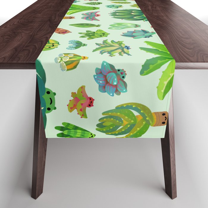 Baby succulent 1 - light Table Runner Gallery Image 1