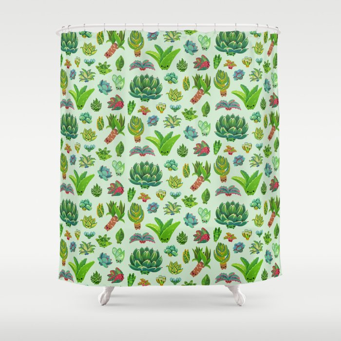 Baby succulent 1 - light Shower Curtain Gallery Image 1