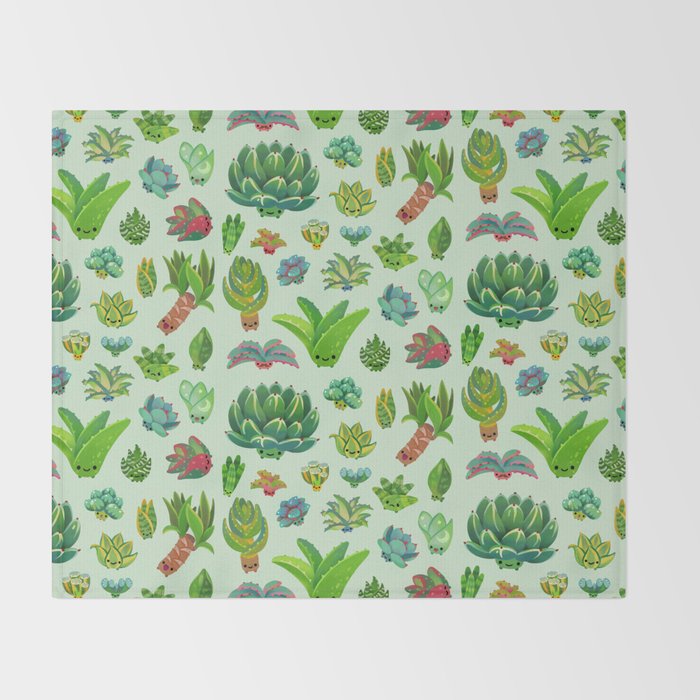 Baby succulent 1 - light Throw Blanket Gallery Image 2