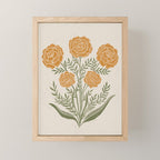 Marigold Block Print Mini Art Print Gallery Image 1