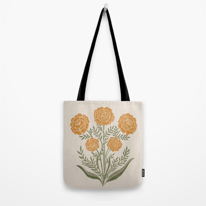 Marigold Block Print Tote Bag Gallery Image 2