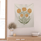Marigold Block Print Wall Tapestry Gallery Image 2