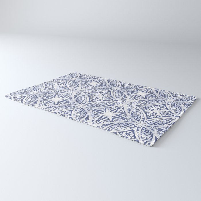 Leaves indigo fantasy tiled 4 Rug Gallery Image 3