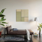 Minimalist Modern Color Block Abstract in Sage Green, Light Silver Gray, and Beige Wood Wall Art Gallery Image 2