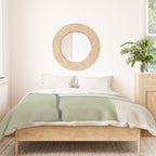 Minimalist Modern Color Block Abstract in Sage Green, Light Silver Gray, and Beige Duvet Cover Gallery Image 3