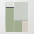 Minimalist Modern Color Block Abstract in Sage Green, Light Silver Gray, and Beige Poster Gallery Image 4