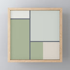 Minimalist Modern Color Block Abstract in Sage Green, Light Silver Gray, and Beige Mini Art Print Gallery Image 1