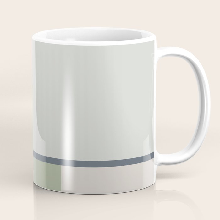 Minimalist Modern Color Block Abstract in Sage Green, Light Silver Gray, and Beige Coffee Mug Gallery Image 1