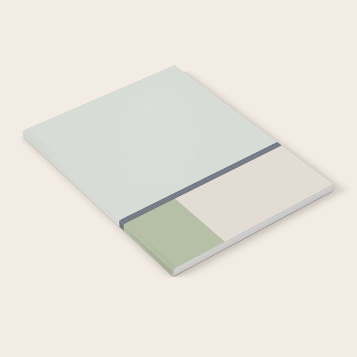 Minimalist Modern Color Block Abstract in Sage Green, Light Silver Gray, and Beige Notebook Gallery Image 2