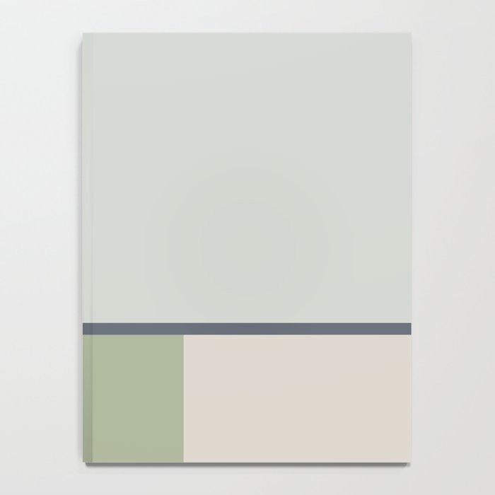 Minimalist Modern Color Block Abstract in Sage Green, Light Silver Gray, and Beige Notebook Gallery Image 4