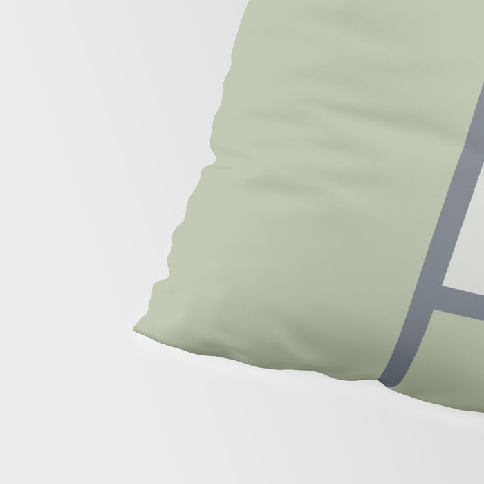 Minimalist Modern Color Block Abstract in Sage Green, Light Silver Gray, and Beige Pillow Sham Gallery Image 4