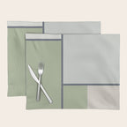 Minimalist Modern Color Block Abstract in Sage Green, Light Silver Gray, and Beige Placemat Gallery Image 1