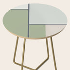 Minimalist Modern Color Block Abstract in Sage Green, Light Silver Gray, and Beige Side Table Gallery Image 2
