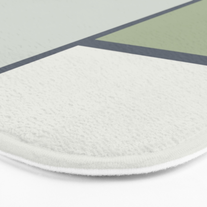 Minimalist Modern Color Block Abstract in Sage Green, Light Silver Gray, and Beige Bath Mat Gallery Image 3