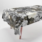 Dark abstract bloom over golden lines Tablecloth Gallery Image 1