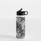 Dark abstract bloom over golden lines Water Bottle Gallery Image 1