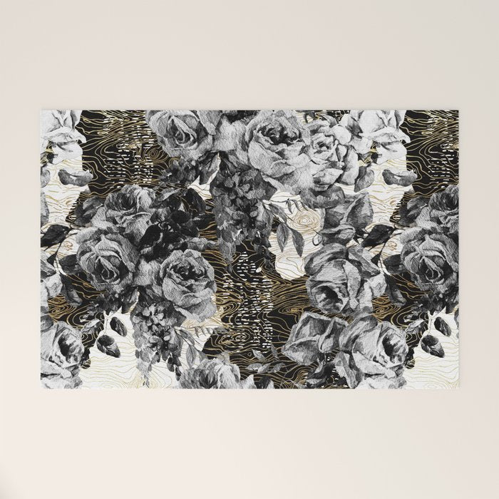 Dark abstract bloom over golden lines Welcome Mat Gallery Image 1