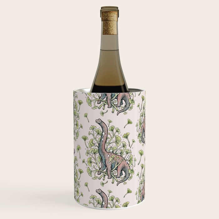 Brachio Ginkgo | Dinosaur Botanical Art Wine Chiller Gallery Image 1