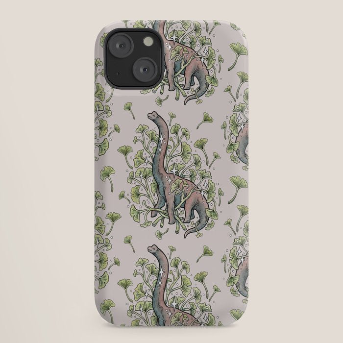 Brachio Ginkgo | Dinosaur Botanical Art iPhone Case Gallery Image 18