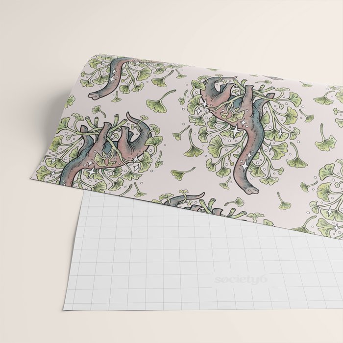 Brachio Ginkgo | Dinosaur Botanical Art Wrapping Paper Gallery Image 2