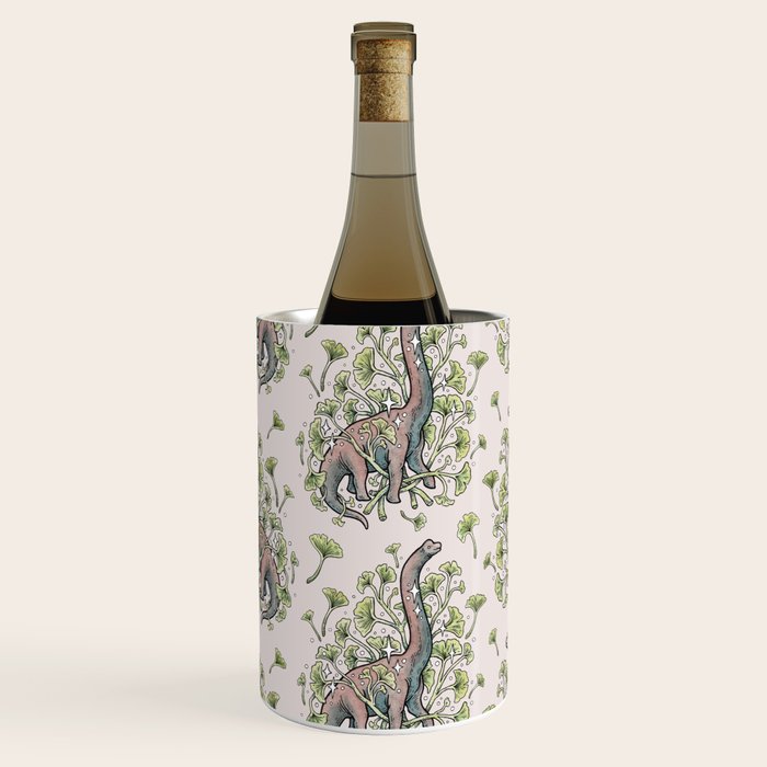 Brachio Ginkgo | Dinosaur Botanical Art Wine Chiller Gallery Image 2