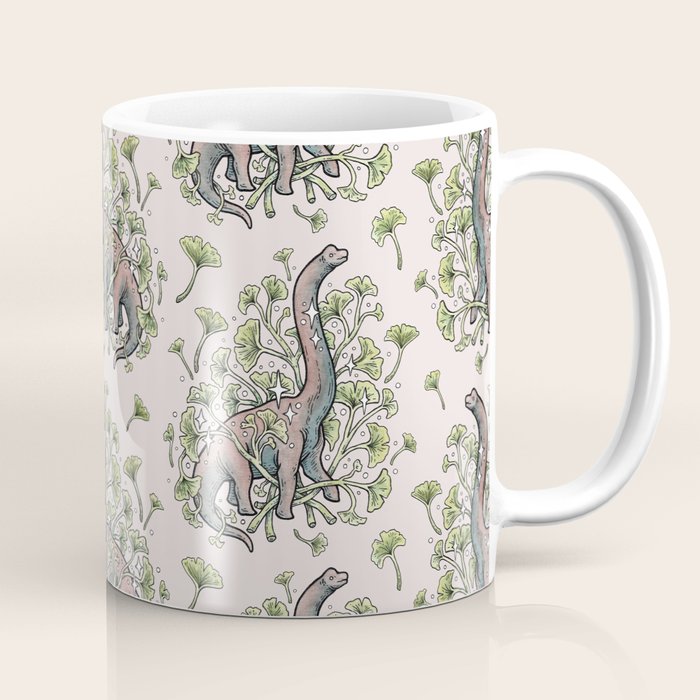 Brachio Ginkgo | Dinosaur Botanical Art Coffee Mug Gallery Image 1