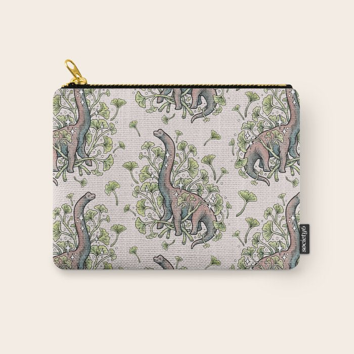 Brachio Ginkgo | Dinosaur Botanical Art Carry All Pouch Gallery Image 1