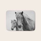 Horses - Black & White Bath Mat Gallery Image 1
