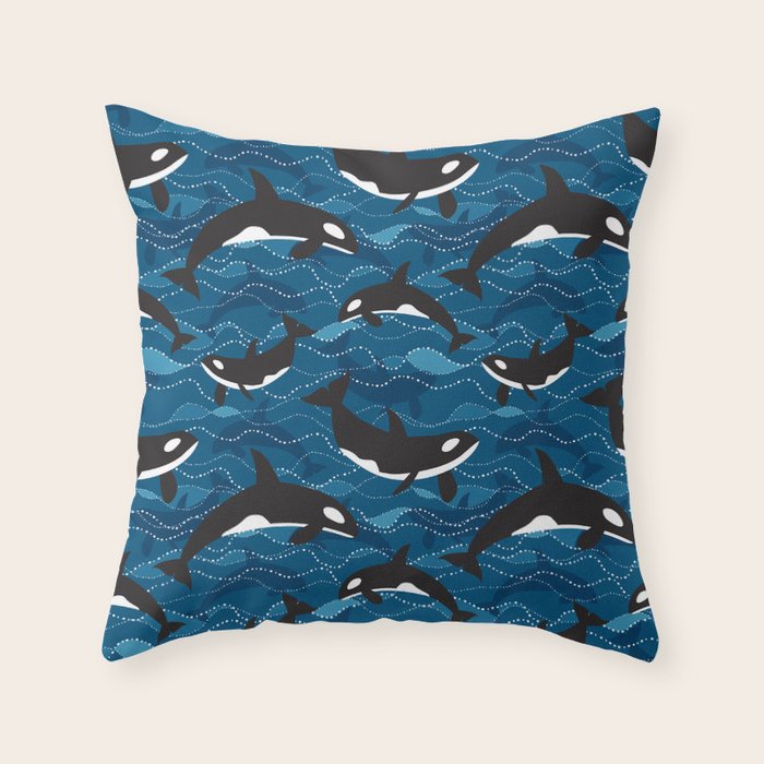 Deep Sea Orca Throw Pillow Gallery Image 6
