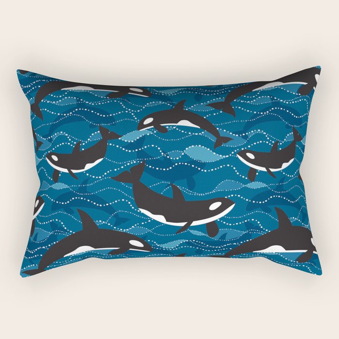 Deep Sea Orca Rectangular Pillow Gallery Image 1