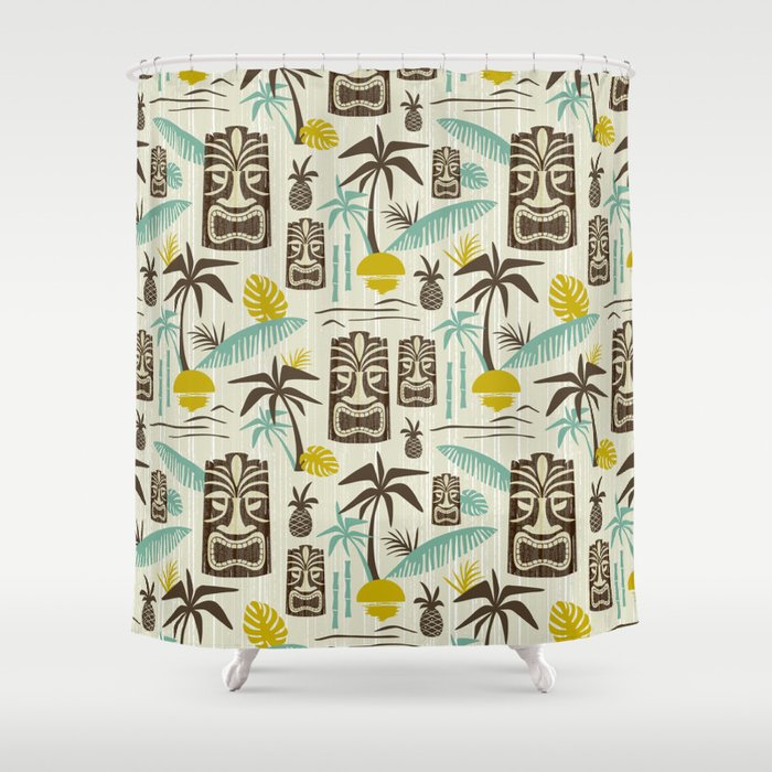 Island Tiki - Tan Shower Curtain Gallery Image 1