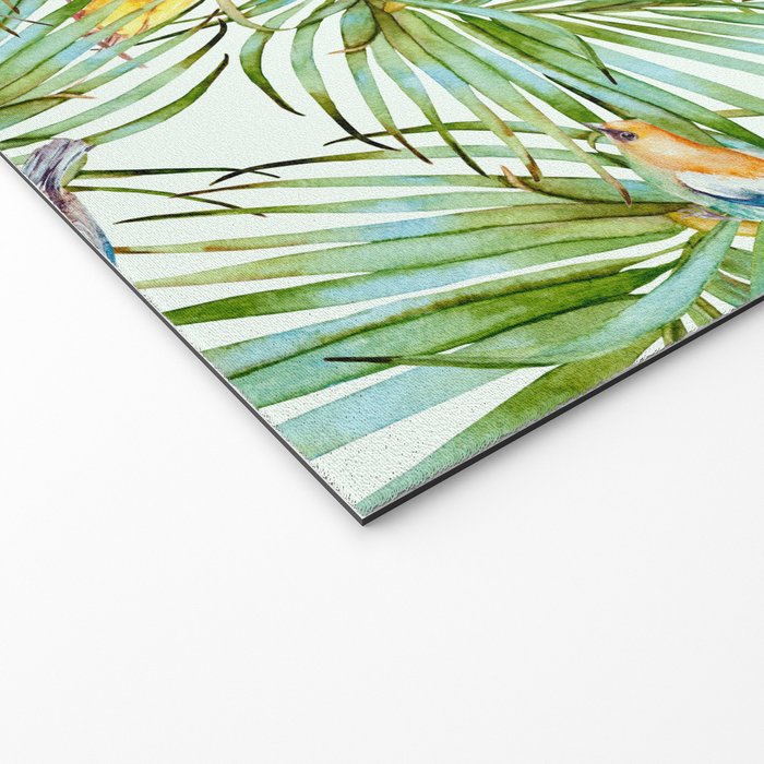 Birds on the leaves of the jungle Welcome Mat Gallery Image 2