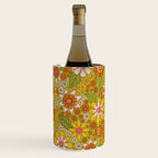 1960s, 1970s Retro Floral in Green, Pink & Orange - Flower Power Wine Chiller Gallery Image 3