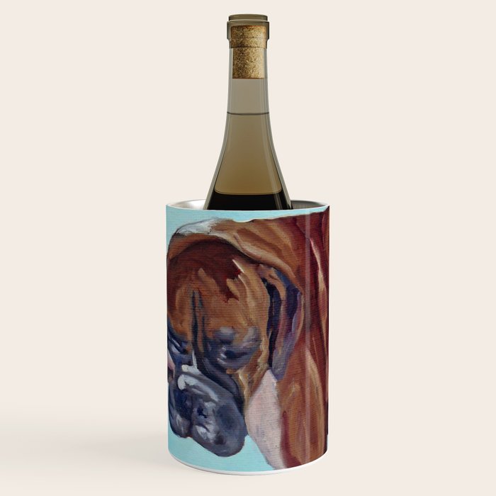 Kissing Boxers Dogs Portrait Wine Chiller Gallery Image 3
