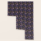 Night Garden Purple Pink Gold Watercolor Flowers and Leaves All Over Wallpaper Gallery Image 3
