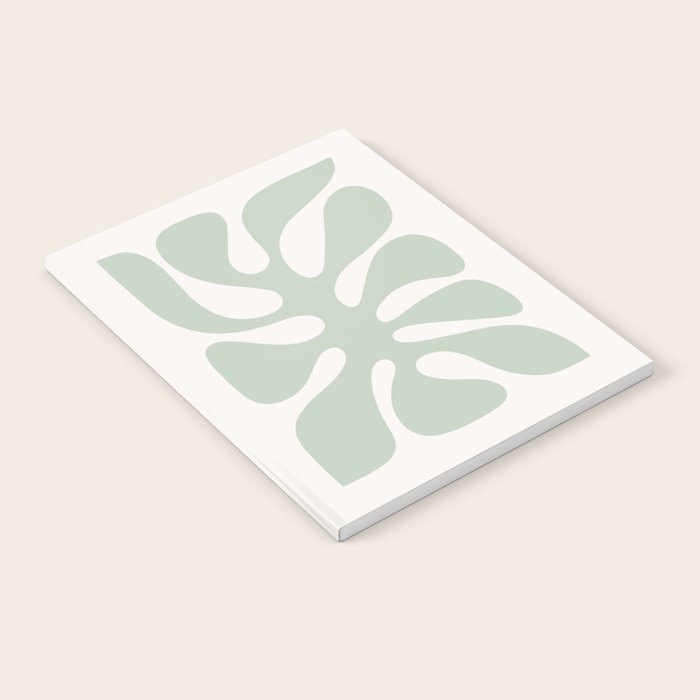 Minimal Abstract Matisse Monstera Pastel Sage Green 1/2 Notebook Gallery Image 2