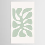 Minimal Abstract Matisse Monstera Pastel Sage Green 1/2 Tablecloth Gallery Image 2