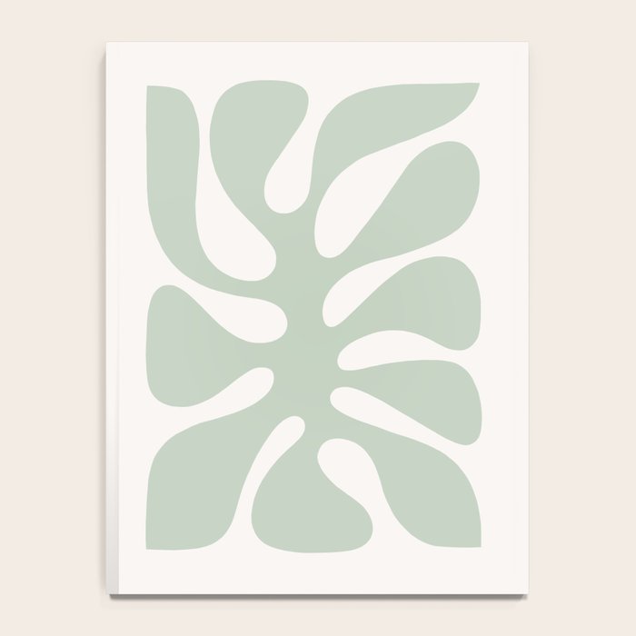 Minimal Abstract Matisse Monstera Pastel Sage Green 1/2 Notebook Gallery Image 4