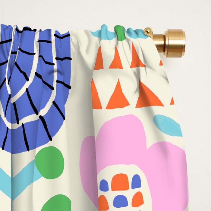 Folk Art Flowers Window Curtain Gallery Image 2