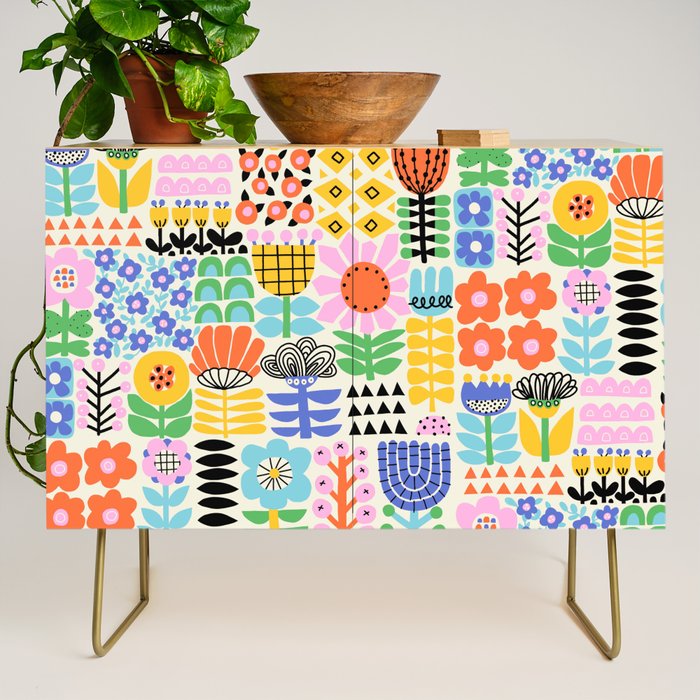 Folk Art Flowers Credenza Gallery Image 1