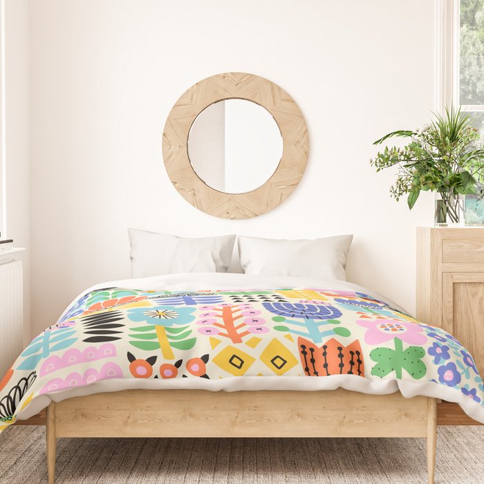 Folk Art Flowers Duvet Cover Gallery Image 3