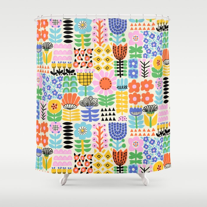 Folk Art Flowers Shower Curtain Gallery Image 1