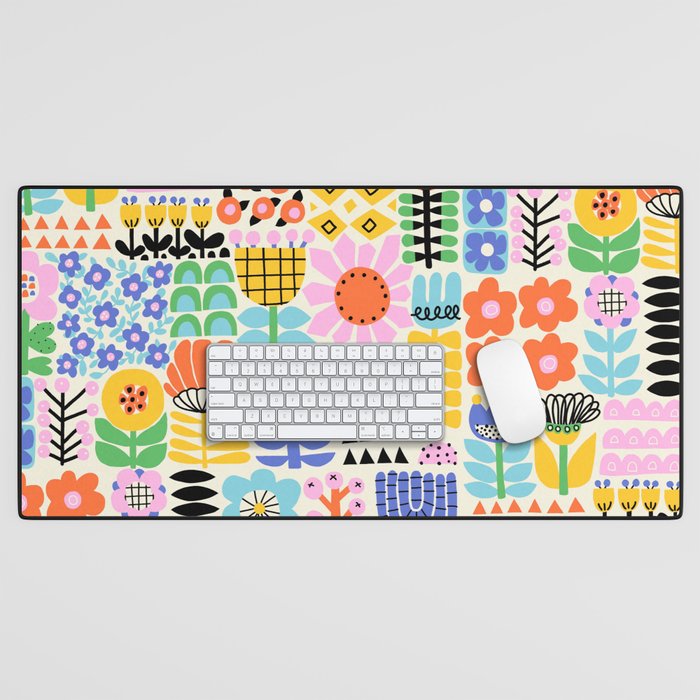 Folk Art Flowers Desk Mat Gallery Image 1