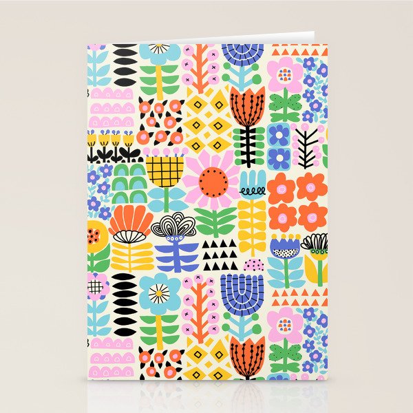 Folk Art Flowers Stationery Card Gallery Image 2