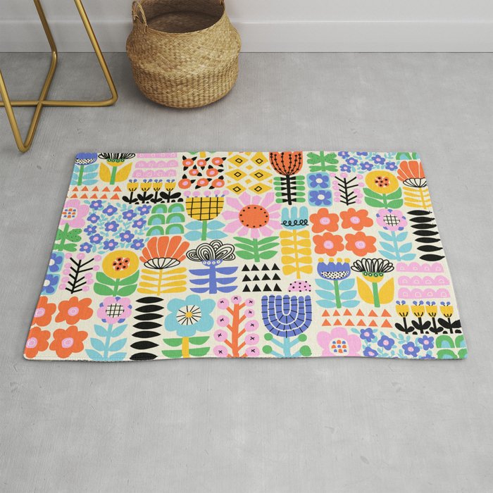 Folk Art Flowers Rug Gallery Image 1