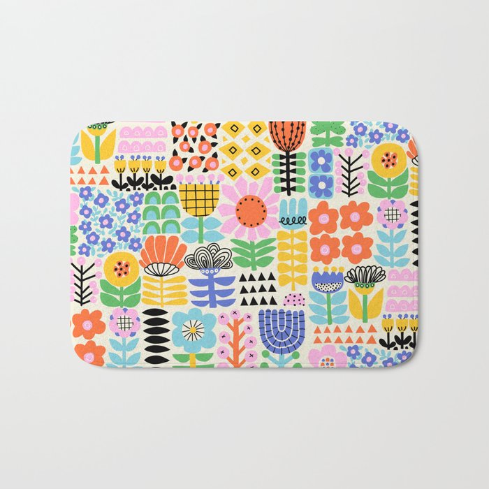 Folk Art Flowers Bath Mat Gallery Image 1